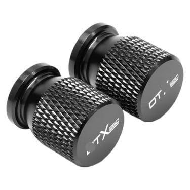 Imagem de Tampa da tampa da haste da porta de ar da válvula de pneu, acessórios de motocicleta de alumínio compatíveis com Kymco DTX 125 350 360 DT X360 2022-2023 2024 (preto)