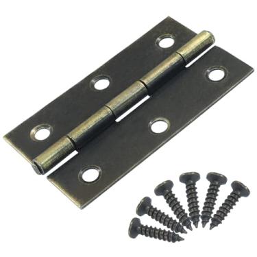 Imagem de Hordion 8 peças de dobradiça de porta de 6 cm, dobradiças de bronze para gavetas de armário de porta caixa de madeira