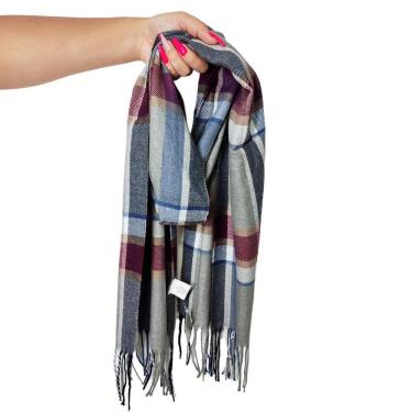 Imagem de Cachecol Lenço Feminino Inverno Redstar Winter Em Xadrez