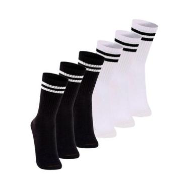 Imagem de Kit com 6 Pares de Meias Esportiva Cano Longo Lupo 3292-009 Colorido, 