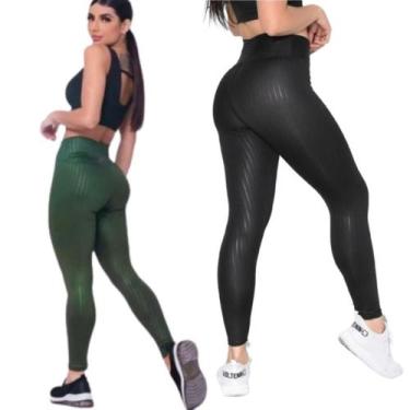 Imagem de Kit 2 Calças Legging Feminina 3 D fitness levanta Empina Bumbum -Cintu