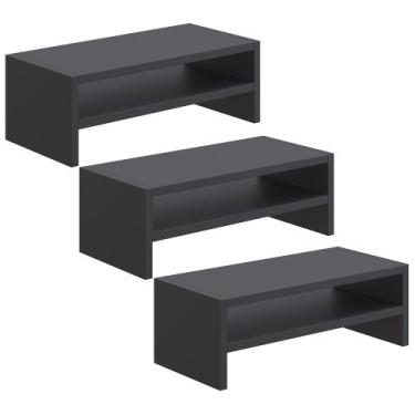 Imagem de Kit 03 Suportes Stand Para Monitores Mesa Escritório Home Office Lap L