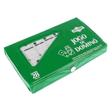 Imagem de Dominó Profissional Osso Estojo 28 Peças Double Six Jogo 8mm Verde - M