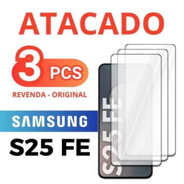 Imagem de Kit 3 Películas De Vidro 3D Para Samsung S25 FE - Película Vidro Tempe