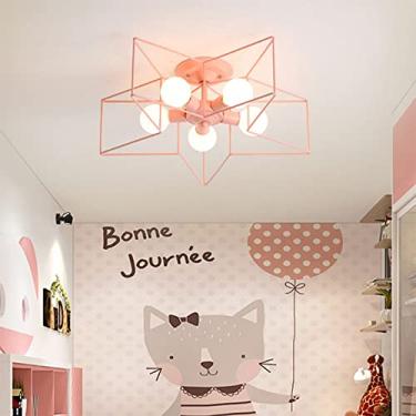 Imagem de 5-Luzes - - Luminária de teto Lustre pentagrama colorido fofo Personalidade moderna Sala de estar Sala de jantar Casa Quarto infantil Luz de teto, suporte E27 Vida interessante, decoração mo