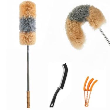 Imagem de Espanador extensível com haste escalável de 84 polegadas, cabeça de microfibra de 38 cm, design dobrável para teto alto, ventilador, carro