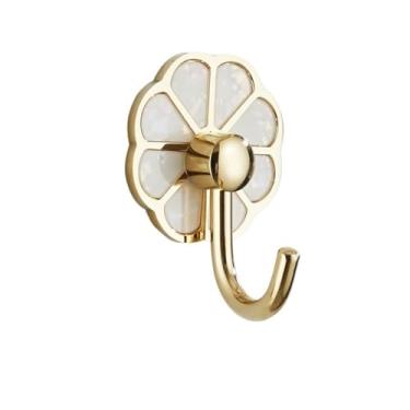 Imagem de Cabideiro, 1 peça de ganchos de metal sem furos, gancho de parede multiuso para chave, toalha, bolsas, copo, chapéu, suporte de parede (ouro)