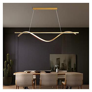 Imagem de Lustre moderno LED restaurante lustre nórdico simples mesa suspensa bar lâmpada de mesa personalidade criativa preto dourado led strip lamp