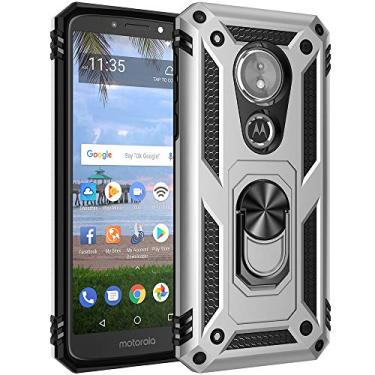 Imagem de Capa para Motorola Moto E5, Capa para celular Moto G6 Play, anel giratório de metal 360, suporte magnético, suporte para carro, armadura resistente à prova de choque, capa para celular Moto E5 G6 Play, Sliver