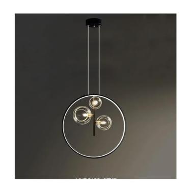 Imagem de Luminária pendente LED moderna, elegante, decorativa, de metal, para sala de estar, lustres de quarto simples e elegantes