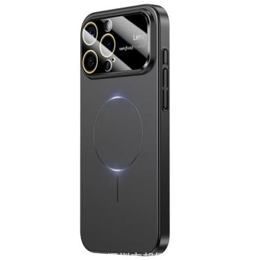 Imagem de LTLMYDAM Capa magnética para iPhone 17 Pro Max/17 Pro/Air/17, proteção de película de lente fina fosca PC capa de proteção contra choque, preta, 17