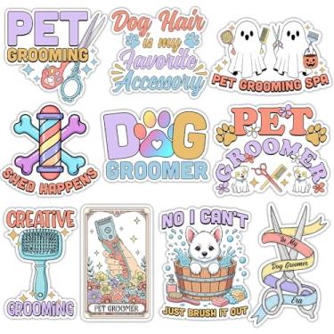 Imagem de ULTRAVUTT [10 peças-7.6 cm ] Adesivo de tosador de cães fofos adesivos para amantes de animais de estimação, can i pet That Dawg Decorações Decalque para laptop, garrafa de água, telefone e janela do