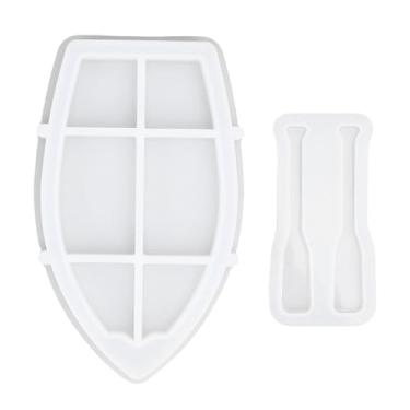 Imagem de TOPINCN Molde de Vela de Silicone, Recipiente de Suporte de Luz de Cera, Molde Flexível de Artesanato Com Resistência a Rasgos Com Molde de Remo de Barco para Ornamentos de Gesso, (x1078)