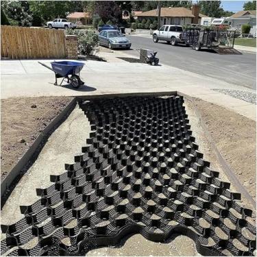 Imagem de Estabilizador de grade de cascalho, sistema de pavimentação permeável de 5 cm de profundidade, para pátio, passarela, base de galpão, garagem de veículos leves, estacionamento, grama e cascalho