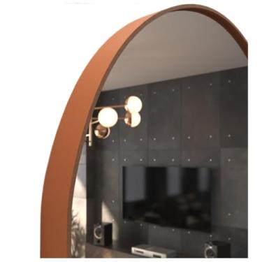 Imagem de Espelho Oval De Corpo Inteiro 110x50 Cm | Com Moldura Decorativa | Design CláSsico E Elegante | Para Pendurar Ou Apoiar(OVAL CARAMELO)