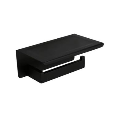 Imagem de Ferragens de banheiro preto fosco para banheiro toalheiro de aço inoxidável 304 suporte de papel higiênico suporte de sabão líquido barra de toalha vaso sanitário moderno (conjunto de 2 barras 60 cm