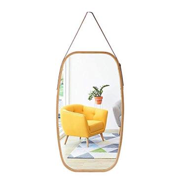 Imagem de Espelho de parede oval para banheiro espelho decorativo montado na parede 43 x 71 cm espelho de vaidade emoldurado limpo para sala de estar entrada quarto