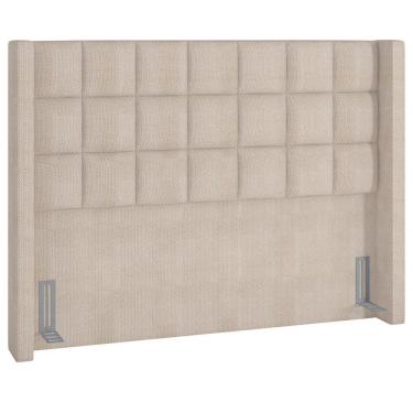 Imagem de Cabeceira Cama Box Casal King 195 cm P05 Paris Linho Creme - Lyam Decor