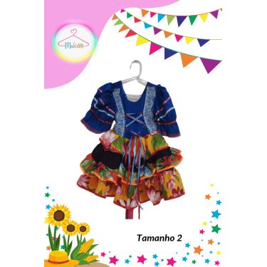 Imagem de Vestido Junino infantil colorido (Tam. 2)