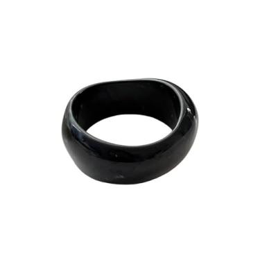 Imagem de Fuqimanman2020 Bracelete de acrílico grosso para mulheres, colorido, irregular, geométrico, resina, pulseira, pulseira larga com placa de acetato de tartaruga, joia moderna, presente, Fixed, Zinco