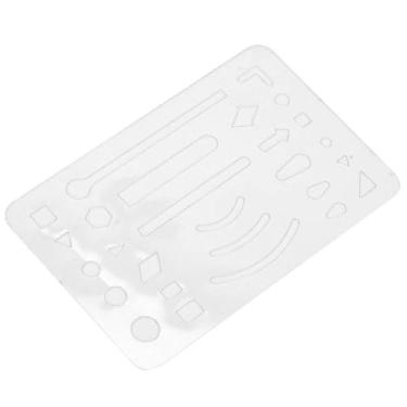 Imagem de Cryfokt Pacote de 10 27 Furos Apagar Sinais de Arte Suprimentos Régua Padrão de Desenho de Aço Inoxidável para Artistas (Transparente)