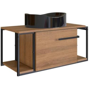 Imagem de Gabinete Susp E Cuba Marmore Sintetico P1019x941012 Mell Preto Pp Mell