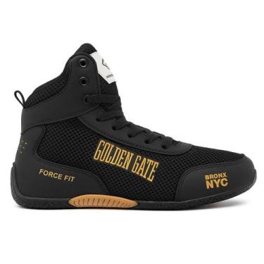 Imagem de Tênis Golden Gate Force Fit Botinha Preto Dourado Masculino Confortáve