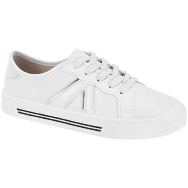 Imagem de Tenis Feminino Branco Moleca Casual Flatform Confortável 5667753 (Branco com Prata, BR, Adulto, Numérico, 38)