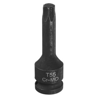 Imagem de Generic T55 Torx Bit Socket 1/5.1 cm Drive 6 Pontos Torx Star Adaptador de Soquete CR-MO Aço Alongamento Bit de Impacto para Chaves de Catraca Elétricas Parafusos de Fixação