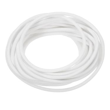 Imagem de Tira de vedação de espuma de silicone, 3 mm (0,12") diâmetro 6 metros (19,69 pés) longa esponja borracha vedação climática fita redonda de borracha sólida para máquinas e indústrias, branca