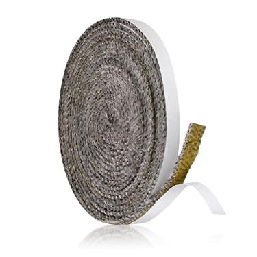 Imagem de Vedação de fita de lareira 13 pés x 1 cm x 3 mm, vedação de corda de fibra de vidro autoadesiva junta de substituição para porta de fogão a lenha para lareiras fogões a lenha (cinza)