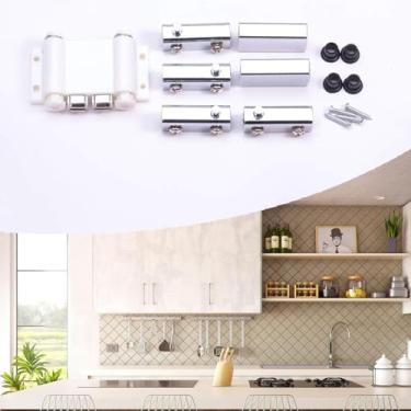 Imagem de Trava magnética para porta de vidro com cabeça dupla PP bege com grampo