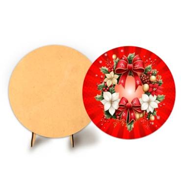 Imagem de Painel Com Elastico Redondo 50cm Natal + Suporte MDF (NAT166)