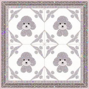 Imagem de HOMETITUTE 10 peças 12 x 12 polegadas prata padrão Poodle azulejos de piso descascar e colar adesivos removíveis de vinil DIY para cozinha, banheiro, sala de estar, entrada, decoração de casa