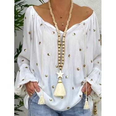 Imagem de Colar longo de estrela Boho para mulheres, colar boêmio com franja de franja de cristal mala, corrente de elos retrô, joias modernas, presente, standard, Liga de aço, Sem Pedra Preciosa