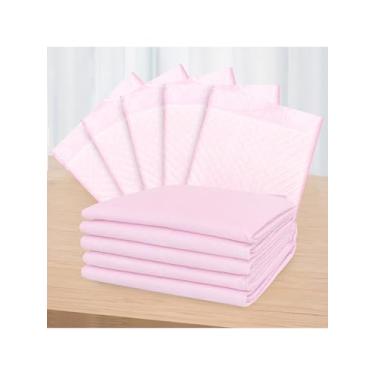 Imagem de Pacote com 5 jogo americano super absorvente macio para treinamento de animais de estimação e cães 61 x 61 cm, viagem e uso doméstico para tigela de comida e água - rosa