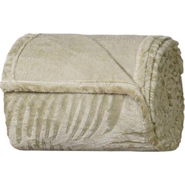 Imagem de Manta Queen Brushed New Microfibra Flannel 100% Poliéster 220x230 Folha Seca