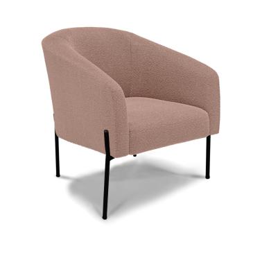 Imagem de Poltrona Decorativa Pé de Ferro Preto Stella Bouclê Rosê D03 - D'Rossi