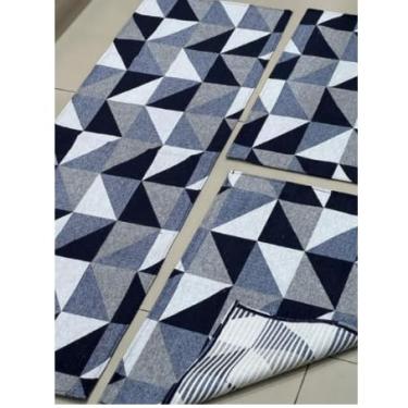 Imagem de Kit 3 Tapete de Cozinha Antiderrapante Passadeira e Tapetes Porta Lavável e Antialérgico para Decoração da Cozinha (Kit Passadeira - M4)