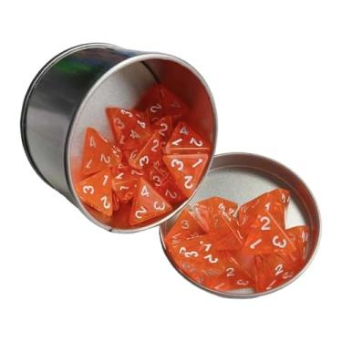 Imagem de Generic Conjunto de 25 Dados Poliédricos de Acrílico com Estojo para Armazenamento, Ideal para Lembrancinhas de Festa, Jogos de Tabuleiro E Jogos de Matemátic, Laranja