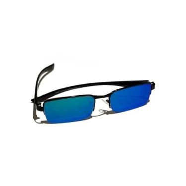 Imagem de Óculos De Sol Masculino Vintage Retrô estilo gângster Lupinha Retangular Feminino uv400(Azul e Verde)
