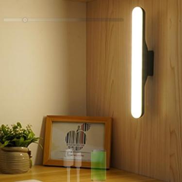 Imagem de Lâmpada LED sob montagem Lâmpada de parede de bateria de cozinha Brilho Lâmpada de parede ajustável Controle de toque Sem fio Iluminação de parede magnética para armários de espelho de sala de estar