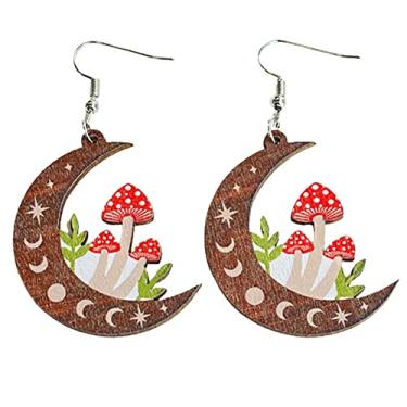 Imagem de Brincos de Páscoa para meninas e mulheres, lindos brincos de coelhinho da Páscoa, de madeira, coelho, pingente, cogumelo, cruz, ovo, pingente, joias, joias de madeira, Metal, Strass