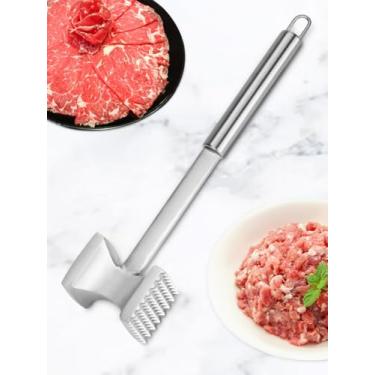 Imagem de Martelo amaciador de carne com alça de aderência confortável, martelo de dois lados para cozinha, libra resistente para amaciar bifes, carne, nozes, alho, marisco, etc., orifício para pendurar para