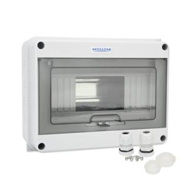Imagem de Caixa de disjuntor Mollom 8 vias IP65 impermeável 20x9x16 cm