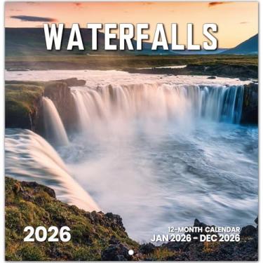 Imagem de Calendário 2026, calendário de parede mensal em cascata de 2026 de novembro de 2025 a dezembro de 2026, calendário suspenso de parede, aberto de 29,5 x 61 cm, layout de página inteira para organização