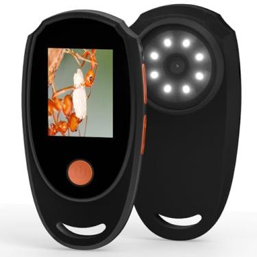 Imagem de BWVV Microscópio digital para crianças, microscópio portátil com tela IPS de 5 cm, 500 x, 8 LEDs ajustáveis, lupa digital para observação de folhas de insetos e plantas, lupa para moedas pequenas