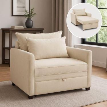 Imagem de Poltrona Cama Retrátil Solteiro Com Rodízio Cloe Bouclê E03 - D'rossi 