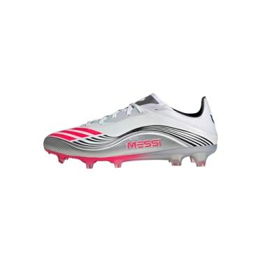Imagem de adidas Tênis unissex adulto F50 Messi Pro Firm Ground, Branco/vermelho lúcido/prata metálico, 38 BR