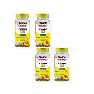 Imagem de Kit 4 Bioviton Gummy Vitamina D3 Sabor Laranja 4x30 gomas Unilife-Unissex